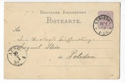 F96 Strzegom - kartka pocztowa 1883 Reichspost