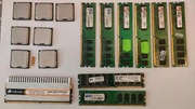 Zestaw 8 procesorów cpu i 9 kości ram