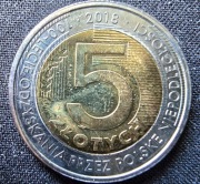 5 ZŁOTYCH 2018 ROK 100 LAT NIEPODLEGŁOŚCI
