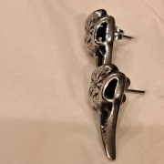 Kolczyki sztyfty Czaszka kruka Vegvisir Wiking Stal 316L NOWE