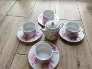 Komplet kawowy w kwiaty magnolii