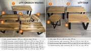 ZESTAW NOWYCH STOŁÓW Z ORZECHA DĘBU RÓŻNE ROZMIARY