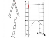 Rusztowanie aluminiowe 2x8 podest roboczy składany drabina 3w1 BAULICH