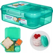 LUNCH BOX ŚNIADANIÓWKA SISTEMA POJEMNIK BOX BENTO 1650ml Z PRZEGRÓDKAMI SOS