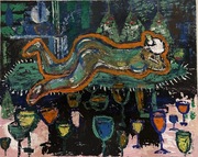 Obraz do salonu "Wino" 80x100 technika mieszana 