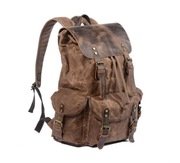 Plecak miejski woskowany skórzany podróżny w retro stylu