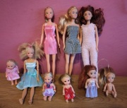 Zestaw lalek ala Barbie duże i dzieci 9 sztuk