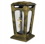 Znicz lampion ciemno złoty duży, piękny! Faro