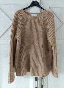 Laurella sweter moher karmelowy ciepły zimowy Basic casual 38 M