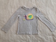 Szara kolorowa bluzka z długim rękawem ślimak cekiny TU 116 - 122 jak nowa