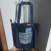 Nowa torebka torba zakupowa z jeansu-torebka zapinana na zamek-rękodzieło