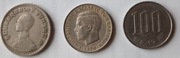 Zestaw 3 monet egzotycznych, Tajlandia, Grecja, Japonia.