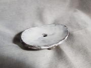 Mydelniczka ceramiczna z gliny biało czarna