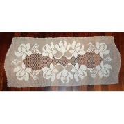 szydełkowa SERWETA 120x50 biały bieżnik w kwiaty