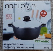 Garnek aluminiowy z powłoką ceramiczną ODELO Prestige 24cm INDUKCJA GAZ