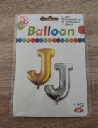 Balon srebrny litera J 40cm