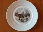 Talerz ozdobny z dzikiem. Niemiecka porcelana Mitterteich Bavaria. 