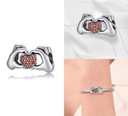 Srebrny Nowy Charms Prezent na Walentynki Love