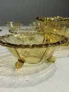 BROCKWITZ bursztynowe szkło 1+1+6 misy lata 30-te