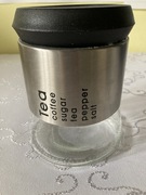 Słoik Pojemni Metalowo - Szklany na Produkty Sypkie Kawa Herbata Cukier