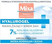 Mixa Hyalurogel 7% lekki krem nawilżający 24h hipoalergiczny skóra sucha