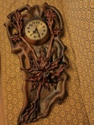 Zegar ścienny ze skóry na baterie AA