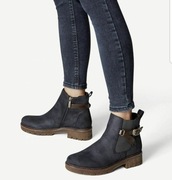 Botki granatowe,grafit Tamaris rozmiar 40 lekko ocieplane 