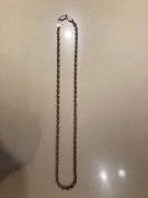 Srebrny łańcuszek o splocie kordel 45,5 cm, 11 g.