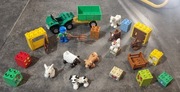 Lego Duplo klocki gospodarstwo, zwierzęta, samochód, przyczepa 