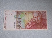 HISZPANIA BANKNOT 2000 PESET (PESETAS) 1992