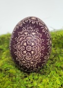 PISANKA KROSZONKA WIELKANOC RĘKODZIEŁO HANDMADE JAJO KURZE BORDO #1