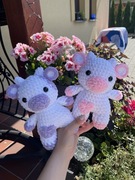 Pluszowe urocze krówki wykonane na szydełku