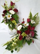 Kompozycja Nagrobna Komplet na Grób Eustoma Goździk Tulipan Bordo model N60