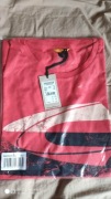 Camel Active czerwony żurawinowy t-shirt rozm 3XL XXXL z nadrukiem 