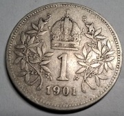 Moneta Austria 1 Korona 1901 srebro
