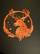 Świąteczna bombka 3D z jeleniem – kolor miedziany, 10 cm