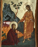 "Noli me tangere" - ikona pisana ręcznie na desce