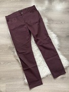 Bershka ciemne bordowe spodnie męskie skinny fit rozmiar 48