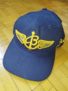 Czapka Breitling Vintage – Granatowa, złote logo, unikat”
