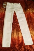 Teddy Smith śnieżnobiałe dżinsy pipper leg vintage size 24 nowe z metką