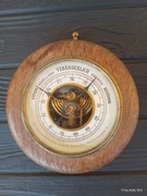 Barometr stary okrętowy wiszący piękny drewniany sygnowany 