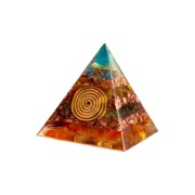 Orgonit Mini Piramida Apatyt Cytryn Oliwin Karneol Ignis Veritatis
