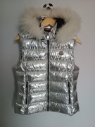 Damska kamizelka bezrękawnik Moncler - rozmiar XS, srebrny