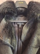 Kurtka damska HEXELINE z naturalnego futra kozy i bobra. Rozmiar 36