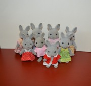 vintage figurki Sylvanian Families, rodzina królików
