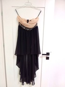 czarna asymetryczna midi sukienka na ślub wesele poprawiny 44XXL cekin