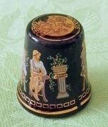 Vintage naparstek kolekcjonerski porcelana pamiątka z wyspy greckiej Rodos