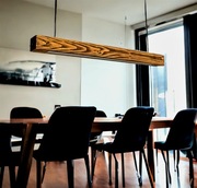 lampa wisząca drewniana belka LED
