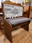 Vintage ławka tapicerowana, odnowiona