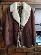 Płaszcz Miss Britt skóra naturalna futro kożuch